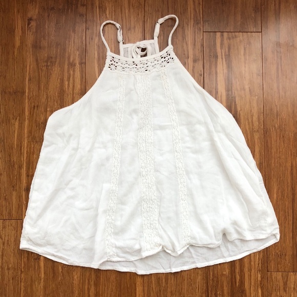 white flowy halter top
